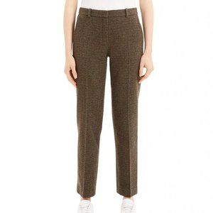 Theory Checked Straight-Leg Pants, Size 2